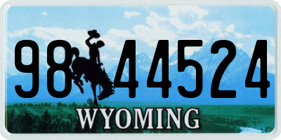 WY license plate 9844524