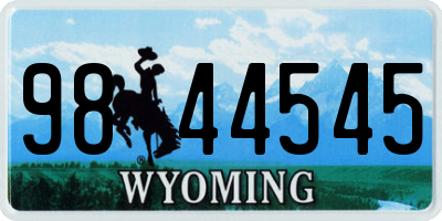 WY license plate 9844545