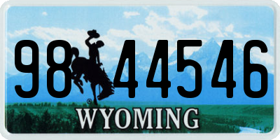 WY license plate 9844546