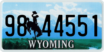WY license plate 9844551