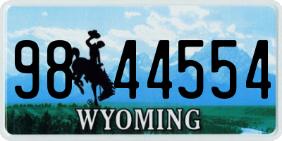 WY license plate 9844554