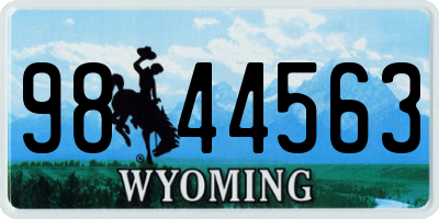 WY license plate 9844563