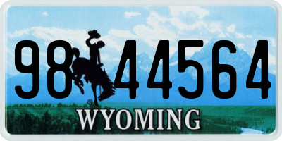 WY license plate 9844564