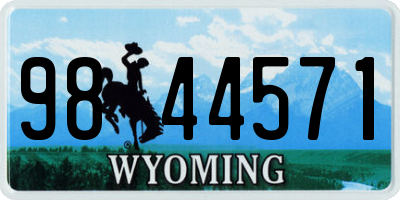WY license plate 9844571