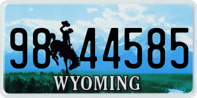 WY license plate 9844585