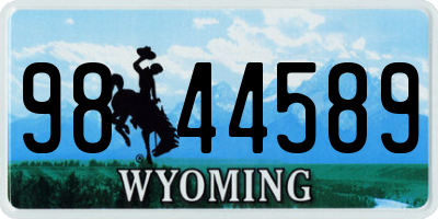 WY license plate 9844589