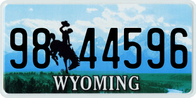 WY license plate 9844596