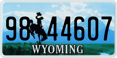 WY license plate 9844607