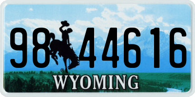 WY license plate 9844616