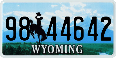 WY license plate 9844642
