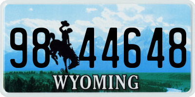 WY license plate 9844648