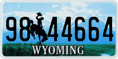 WY license plate 9844664