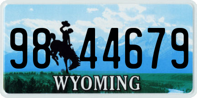 WY license plate 9844679