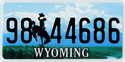 WY license plate 9844686