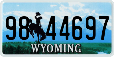WY license plate 9844697