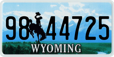 WY license plate 9844725