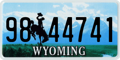 WY license plate 9844741