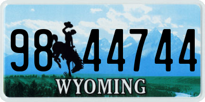WY license plate 9844744