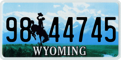 WY license plate 9844745