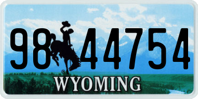 WY license plate 9844754
