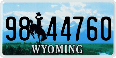 WY license plate 9844760