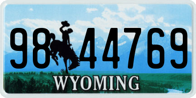 WY license plate 9844769