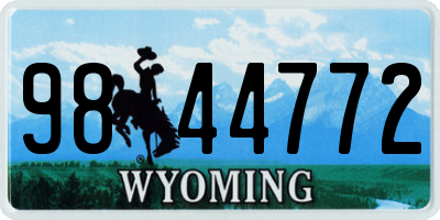 WY license plate 9844772
