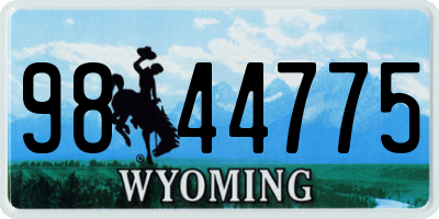 WY license plate 9844775