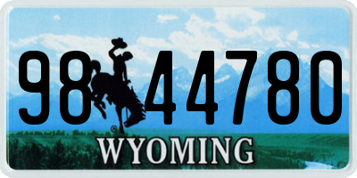 WY license plate 9844780