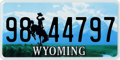 WY license plate 9844797