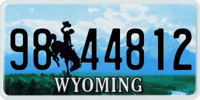 WY license plate 9844812