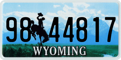 WY license plate 9844817