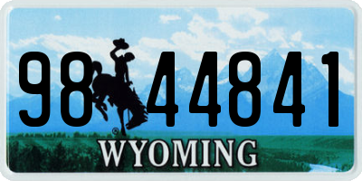 WY license plate 9844841