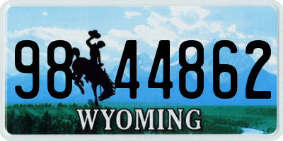 WY license plate 9844862