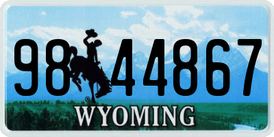 WY license plate 9844867