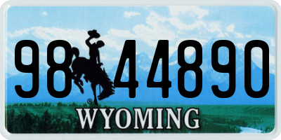 WY license plate 9844890