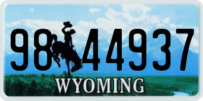 WY license plate 9844937