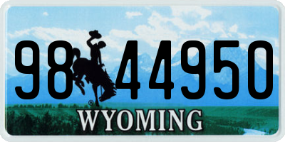 WY license plate 9844950