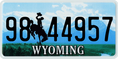 WY license plate 9844957
