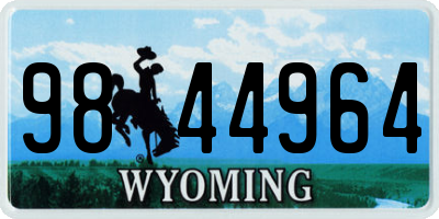 WY license plate 9844964