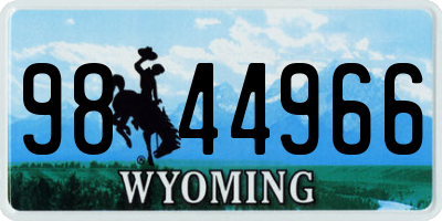 WY license plate 9844966