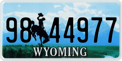 WY license plate 9844977