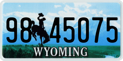 WY license plate 9845075