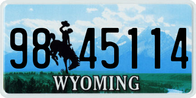 WY license plate 9845114