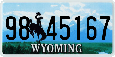WY license plate 9845167