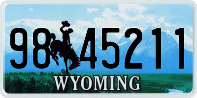 WY license plate 9845211