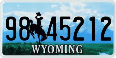 WY license plate 9845212