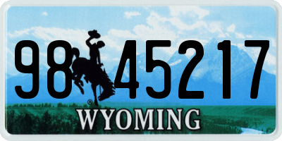 WY license plate 9845217