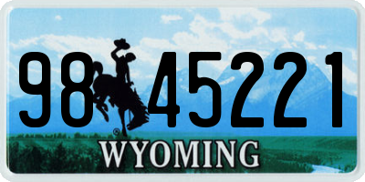 WY license plate 9845221
