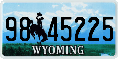 WY license plate 9845225